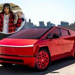 Lil Baby Shows Off His Custom Red Tesla Cybertruck