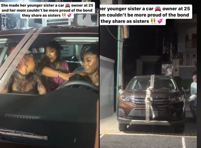 Nigerian big sister surprises Kid sister with a 2020 GAC GS3 worth over N30 Million