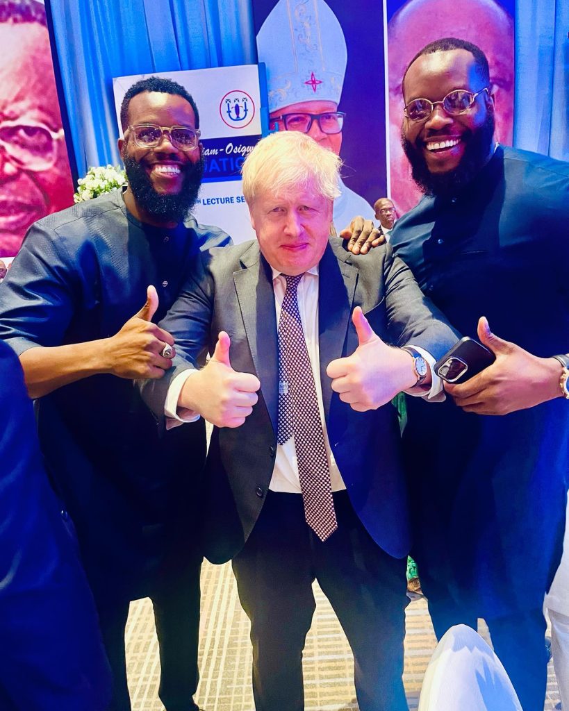 Mbadiwe Twins with Boris Johnson