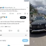 Twitter influencer under attack over comment on 'Toyota will drive u to the same destination as a Ferrari or Benz'