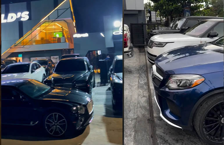 Cubana Chief Priest Shows off Epxensive cars worth billions of naira on his Donald Restaurant