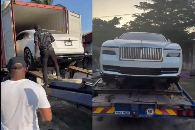 Davido's new Rolls-Royce Spectre 2024 fully electric, has just arrived in Nigeria