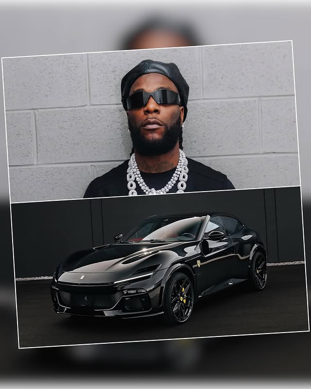 Burna boy and 2024 Ferrari Purosangue interior