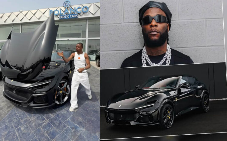 African Giant Burnaboy splashes over 2 billion naira for 2025 Ferrari Purosangue