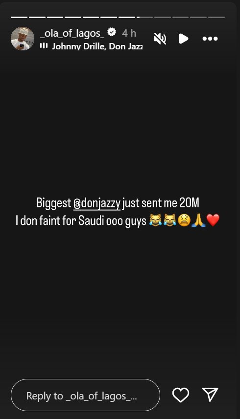 Don Jazzy Dashes Ola of Lagos A whopping N20Million 